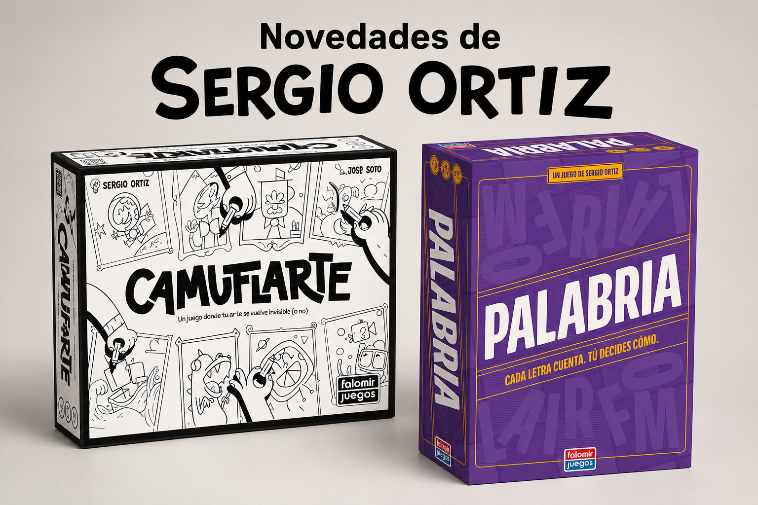 Camuflarte y Palabria: los dos nuevos juegos de Sergio Ortiz llegan de la mano de Falomir Juegos