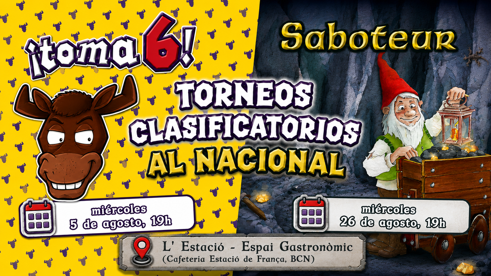 Torneos clasificatorios de Saboteur y Toma 6 en Barcelona