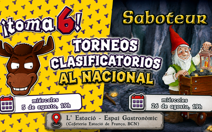 Torneos clasificatorios de Saboteur y Toma 6 en Barcelona
